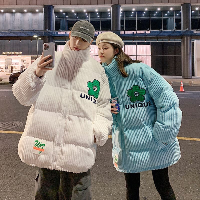 Áo khoác phao nam form rộng chất nhung thời trang nam nữ