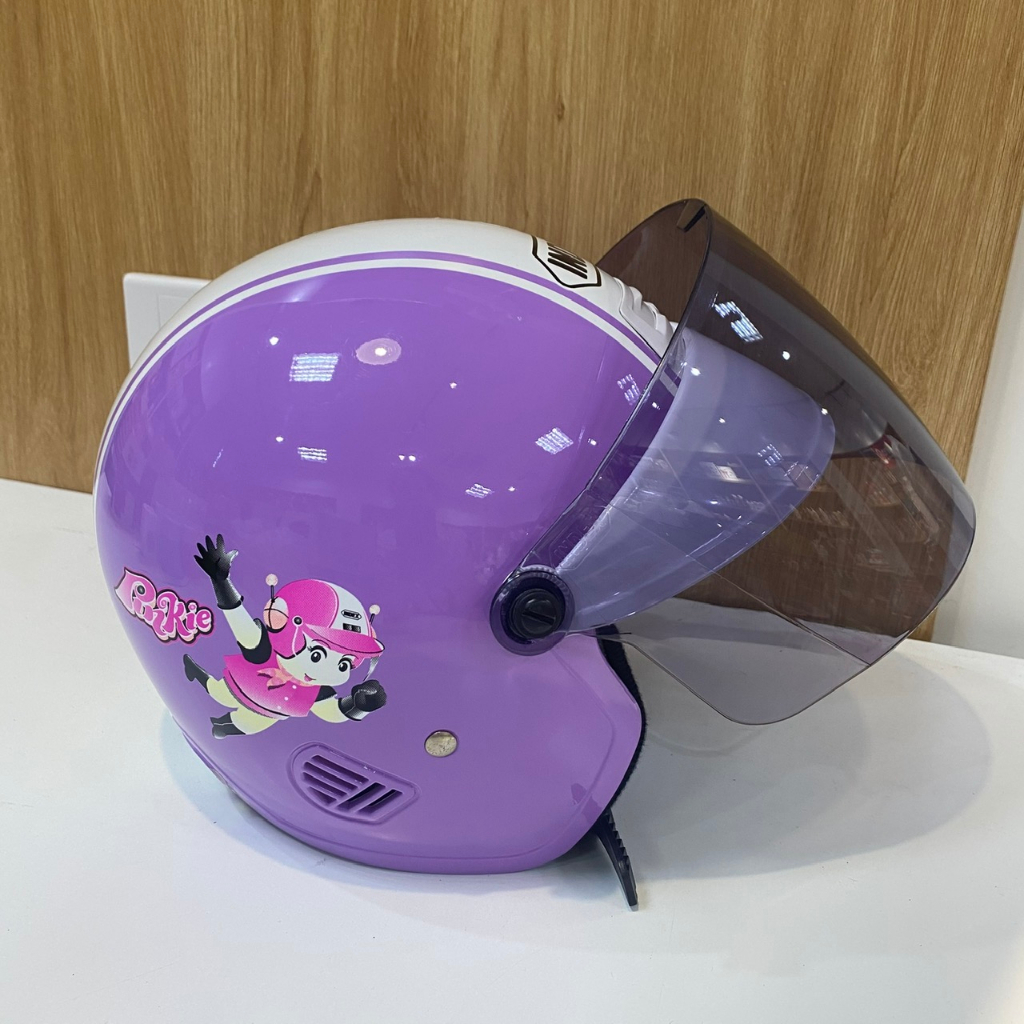 MŨ BẢO HIỂM NỮ SIÊU XINH CÓ KÍNH INDEX - THÁI LAN SIZE VÒNG ĐẦU = HOẶC <58CM.