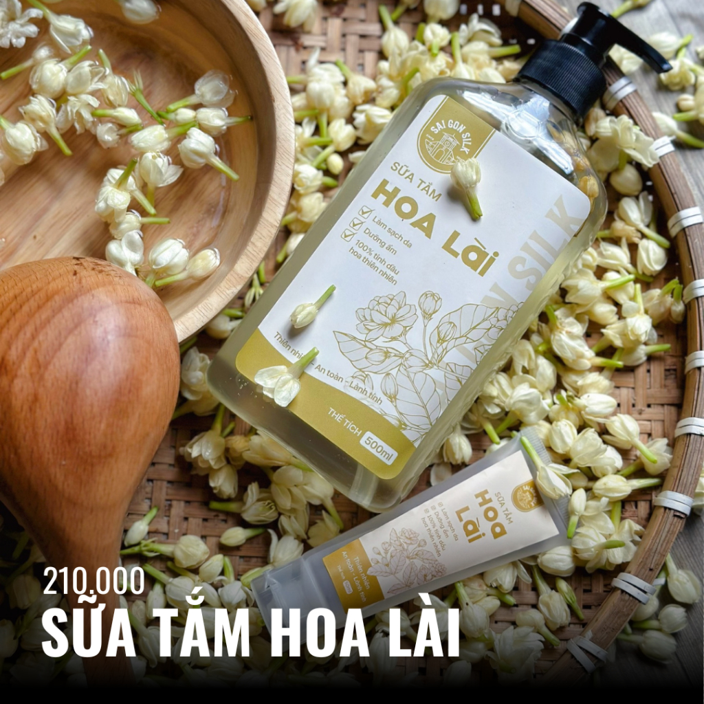 Sữa Tắm Hoa Lài Saigon Silk giúp cấp ẩm, mềm mịn da, ngăn lão hoá 500ml