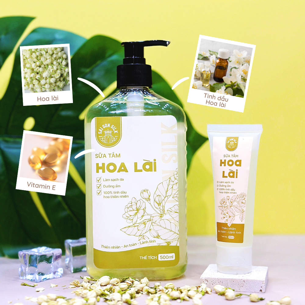 Sữa Tắm Hoa Lài Saigon Silk giúp cấp ẩm, mềm mịn da, ngăn lão hoá 500ml