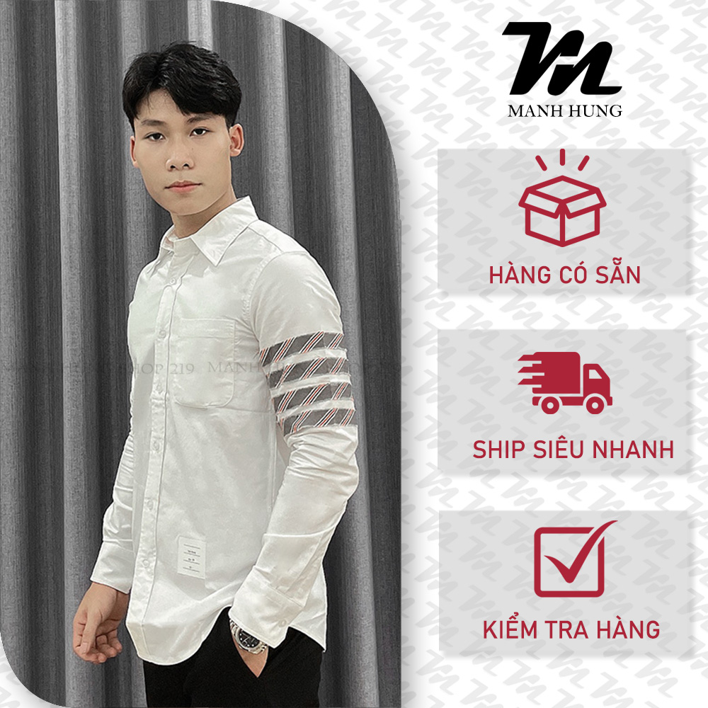 🏆  - Sơ Mi Thom - Sơ Mi Thom Tay Rách Nhẹ Vạch Thêu - Chuẩn Loại 1 Hàng QCCC Manh Hung Shop 219