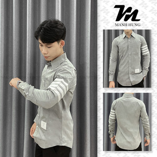 🏆 - sơ mi thom - sơ mi thom xám check kẻ tay áo bản cao cấp chuẩn hàng loại 1 qc mạnh hùng shop 219