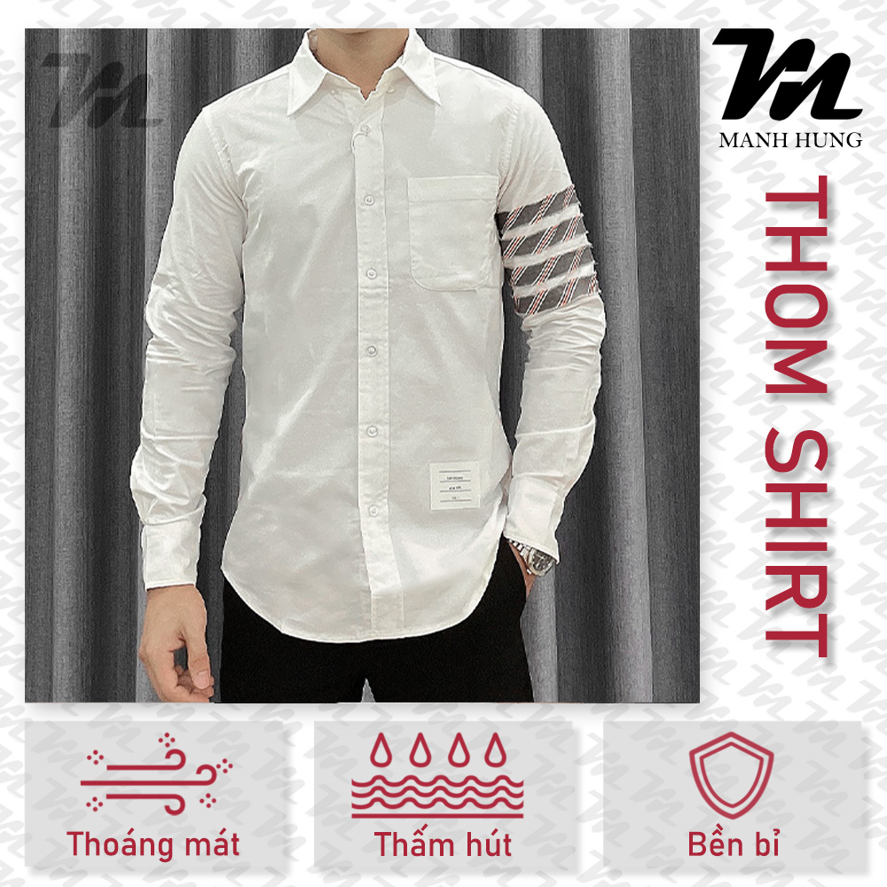 🏆  - Sơ Mi Thom - Sơ Mi Thom Tay Rách Nhẹ Vạch Thêu - Chuẩn Loại 1 Hàng QCCC Manh Hung Shop 219