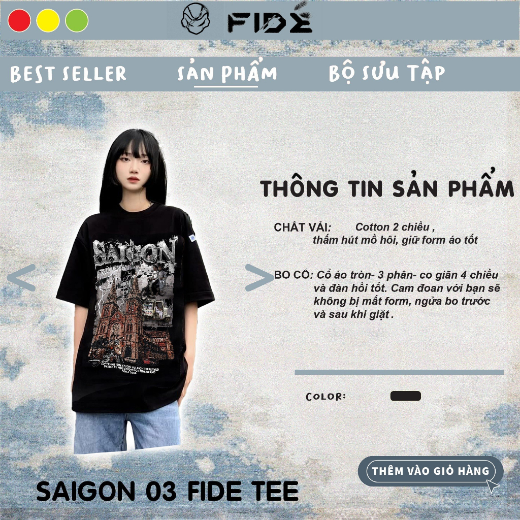 Áo thun FIDE phông trơn nam nữ cổ tròn FIDE SÀI GÒN SS3