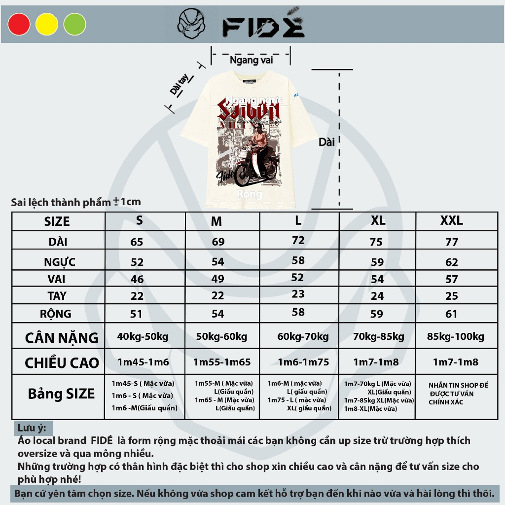 Áo thun FIDE phông trơn nam nữ cổ tròn FIDE SÀI GÒN SS4