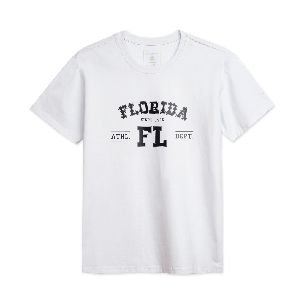 Áo thun nữ cổ tròn, in chữ FLORIDA vải cotton USA cao cấp, phong cách trẻ trung