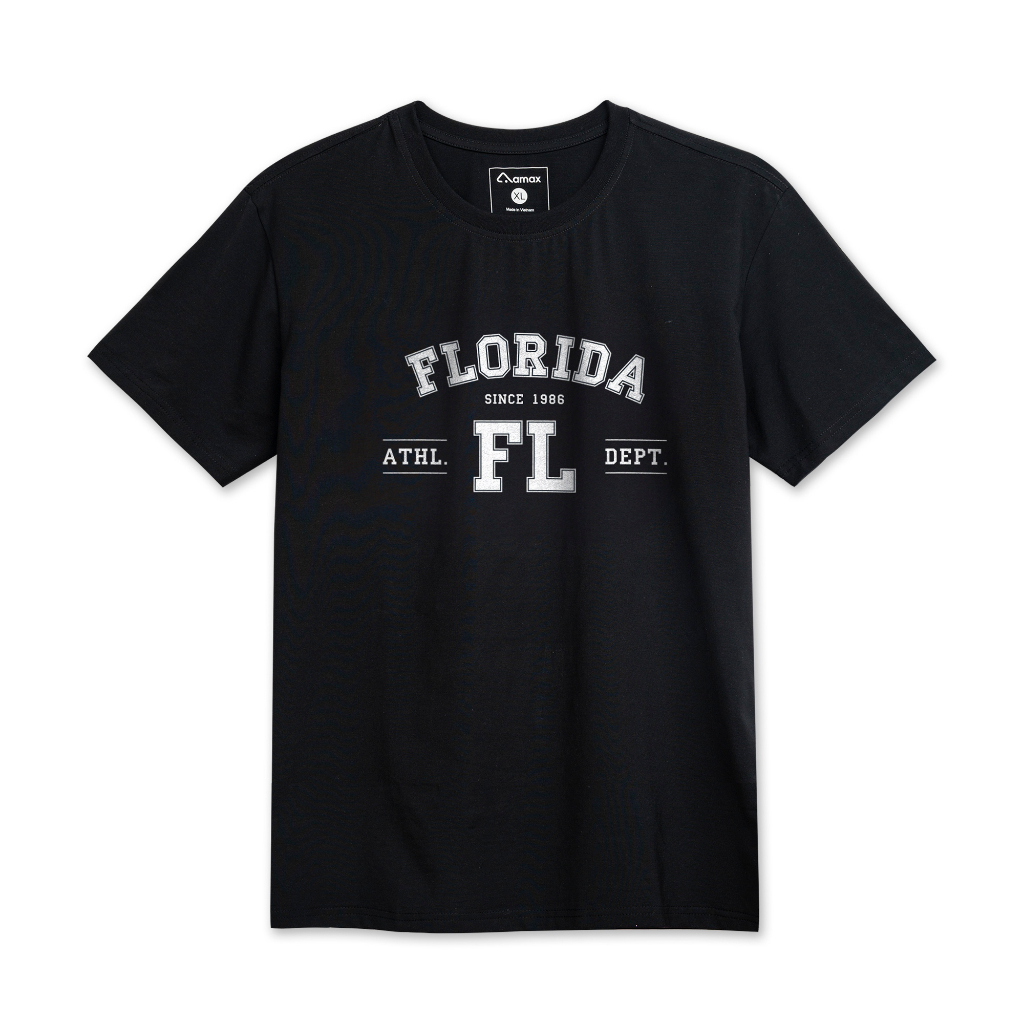Áo thun nữ cổ tròn, in chữ FLORIDA vải cotton USA cao cấp, phong cách trẻ trung