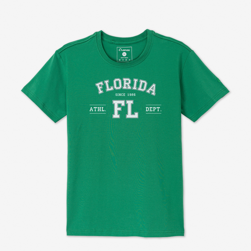 Áo thun nữ cổ tròn, in chữ FLORIDA vải cotton USA cao cấp, phong cách trẻ trung