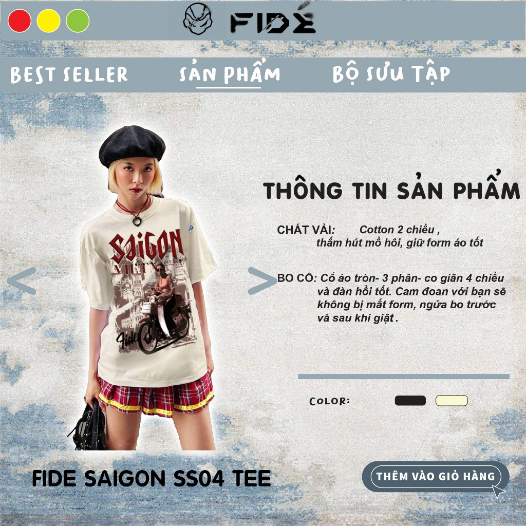 Áo thun FIDE phông trơn nam nữ cổ tròn FIDE SÀI GÒN SS4