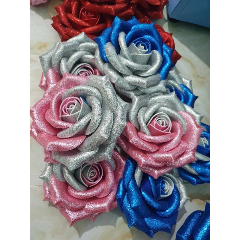 Bó hoa xốp kim tuyến 55k