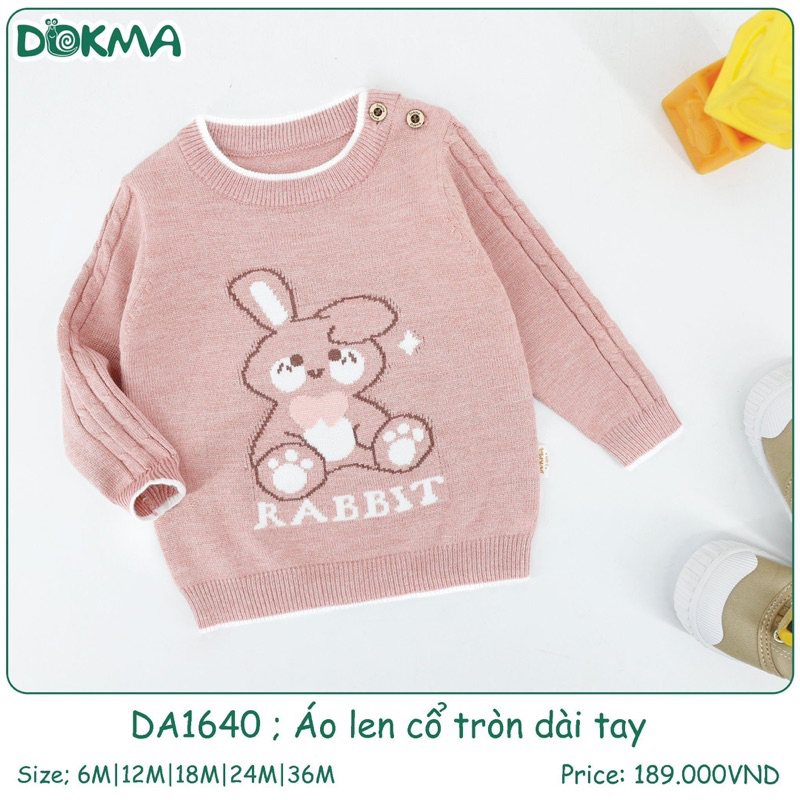 Áo len chui đầu Dokma size 3-6m đến 18-24m mã DA1640