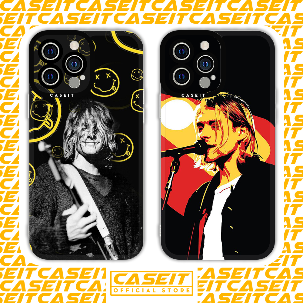 Ốp lưng iphone cạnh vuông Caseit Nirvana Kurt Cobain Grunge Rock US 8/8plus/x/xs/11/12/13/14/pro/max