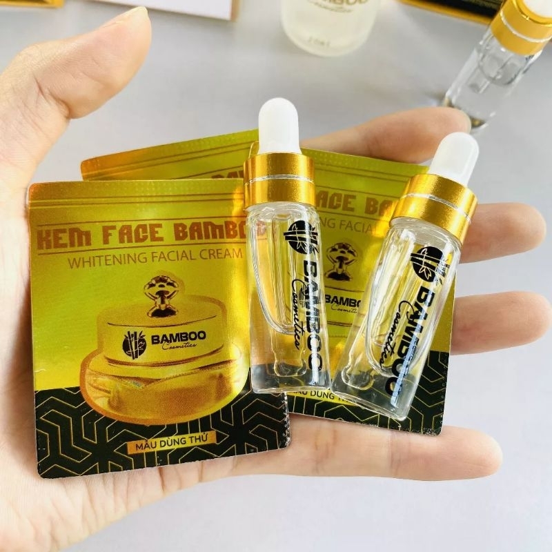 ⭐Dạng gói⭐ Combo kem face lụa và serum b5, body bamboo mini