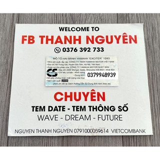 Tem dán gắp , gấp càng exciter 2008 ( 1s93 ) chuẩn zin