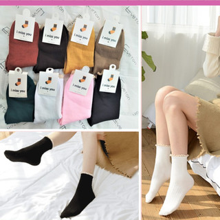 Tất ren nữ - Vớ bèo ren cổ cao phong cách tất vintage Hàn Quốc, hàng chính hãng có mác