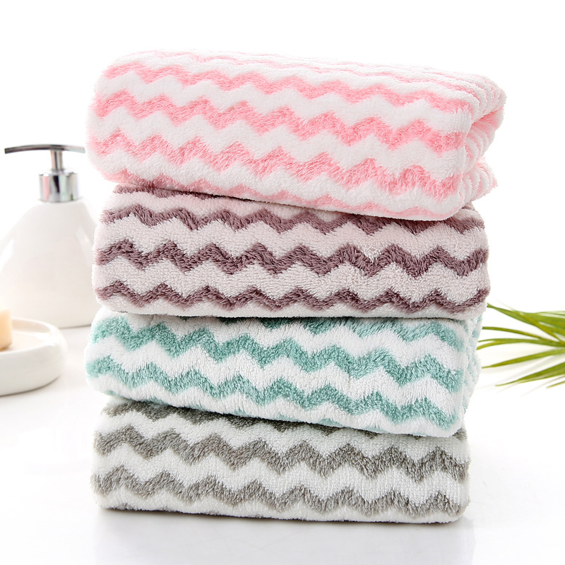 Khăn mặt lông cừu mịn thấm hút tốt kẻ sọc xuất hàn quốc 30x50cm  S2 T214