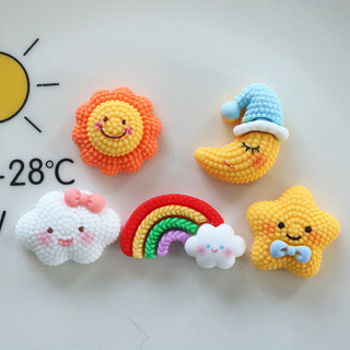 Charm Jibbitz, Sticker Gắn Dép Hình Mặt Trời, Ngôi Sao, Mặt Trăng, Mây Trắng Trang Trí Vỏ Ốp Điện Thoại, Toploader