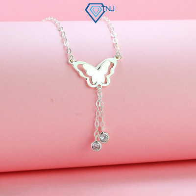 Vòng cổ bạc nữ TNJ, mặt dây chuyền hình bướm xinh đính đá đẹp DCN0623 - Trang Sức TNJ