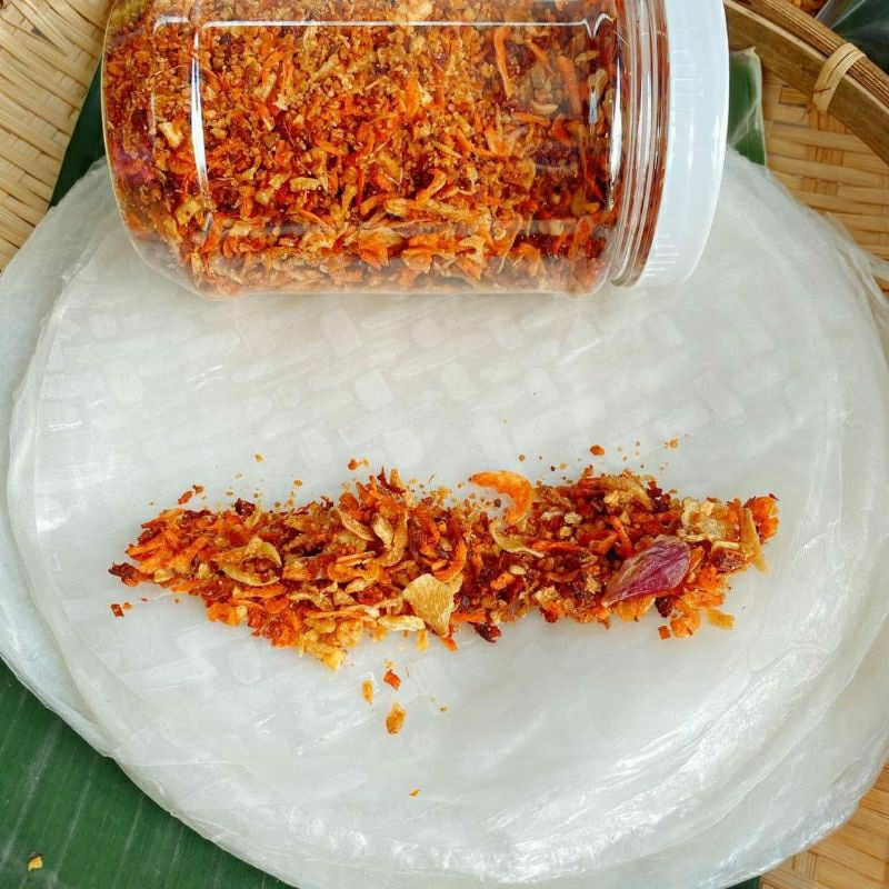 COMBO 500GR BÁNH TRÁNG PHƠI SƯƠNG + 1 HỦ MUỐI TÉP HÀNH PHI LOẠI 1