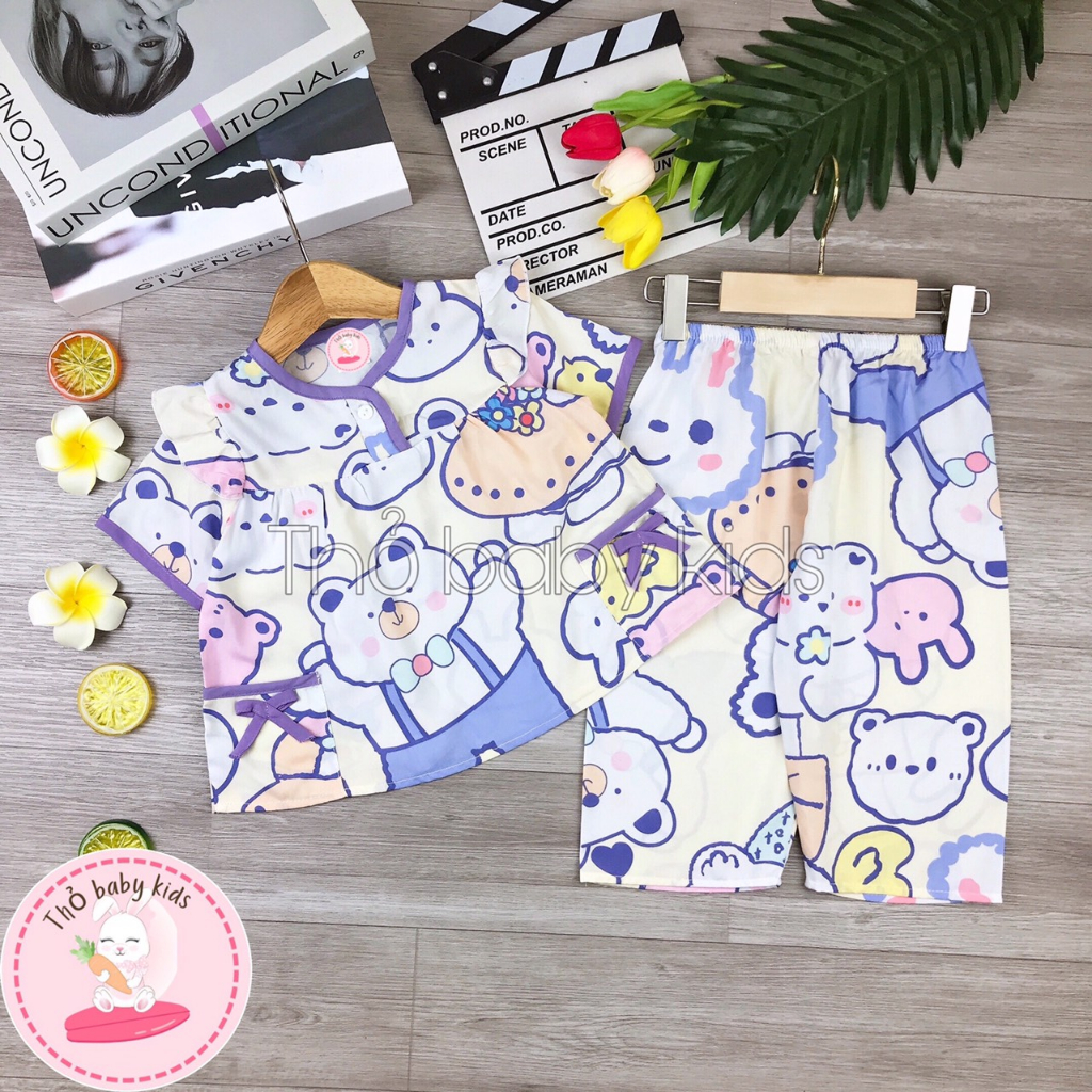 Đồ bộ tole /lanh dài bé gái, bộ lanh bé gái shop thỏ baby kids