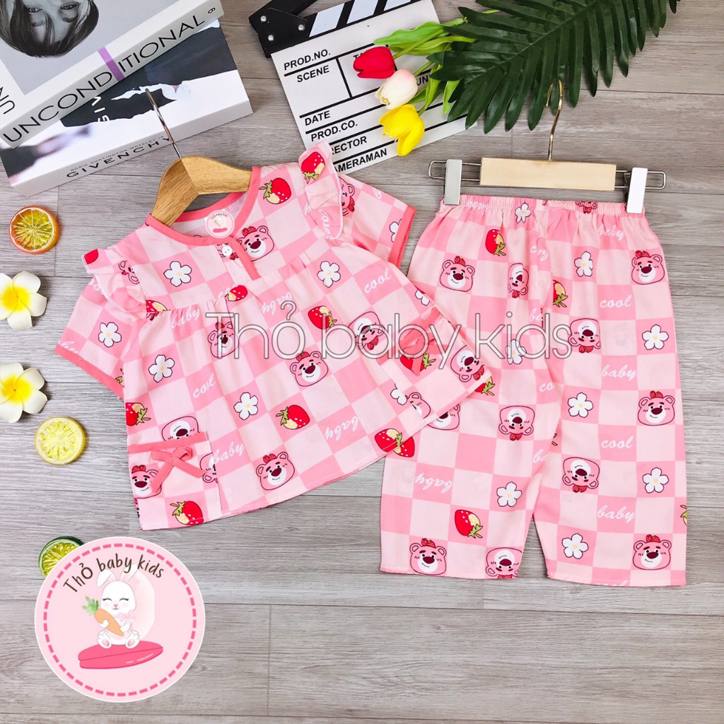 Bộ lanh, bộ tole tay ngắn quần dài bé gái, bộ tole dài bé gái shop thỏ baby kids