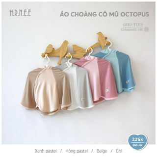 HRNEE - Áo choàng có mũ hrnee Octopus cho bé trai bé gái