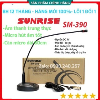 Micro hội nghị, cổ ngỗng có dây chính hãng sunrise SM-390 hút âm tốt, độ nhạy cao- sunrise sm390