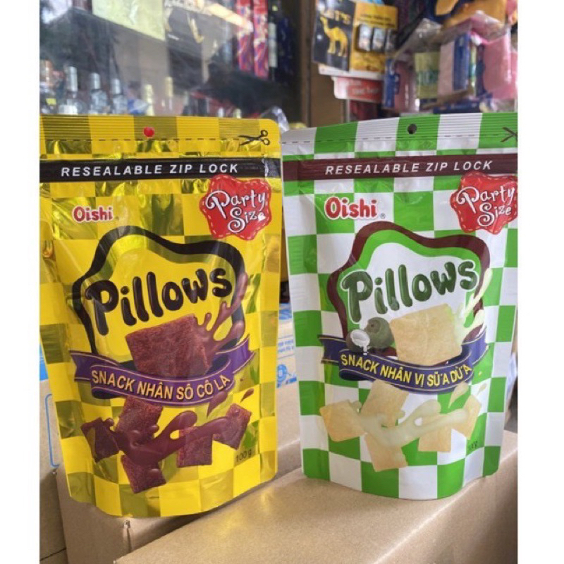 Snack Oishi Pillows Nhân Sữa Dừa/ Socola 85g
