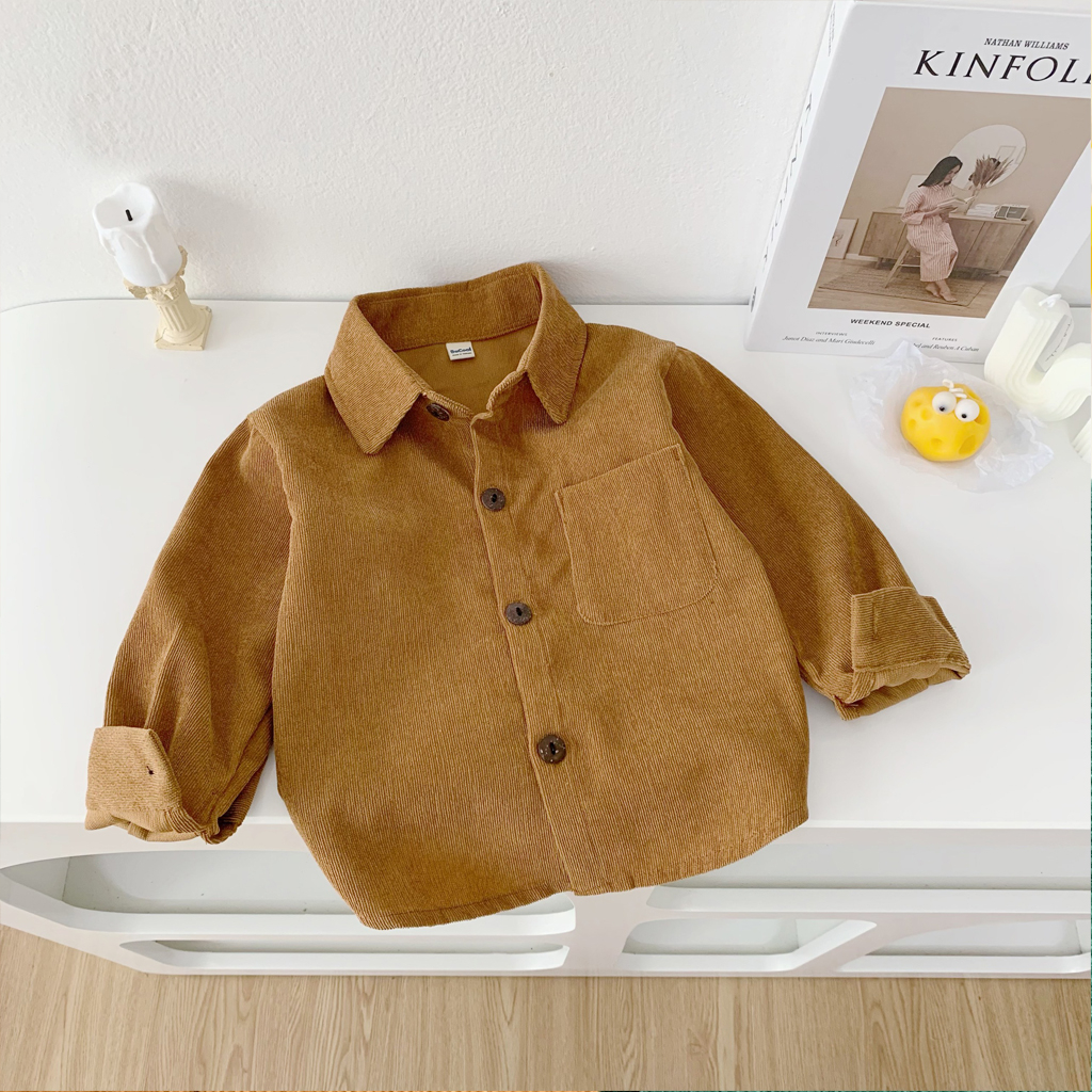 Áo Sơ Mi Dài Tay Chất Nhung Tăm BeCool Cho Bé Trai Đi Học , Đi Chơi Từ 10-30kg - LEON KIDS