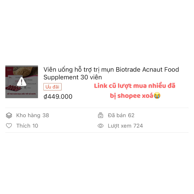 Viên uống Acnaut Food Supplement