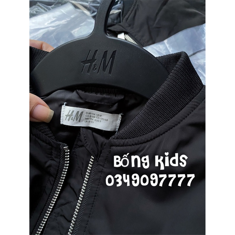 Áo Bomber Phao Bé Trai Đáp Túi Tay Đen HaM