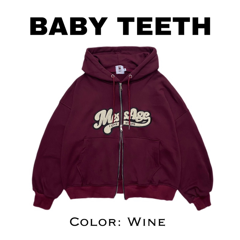 Áo khoác hoodie boxy khoá zip Message