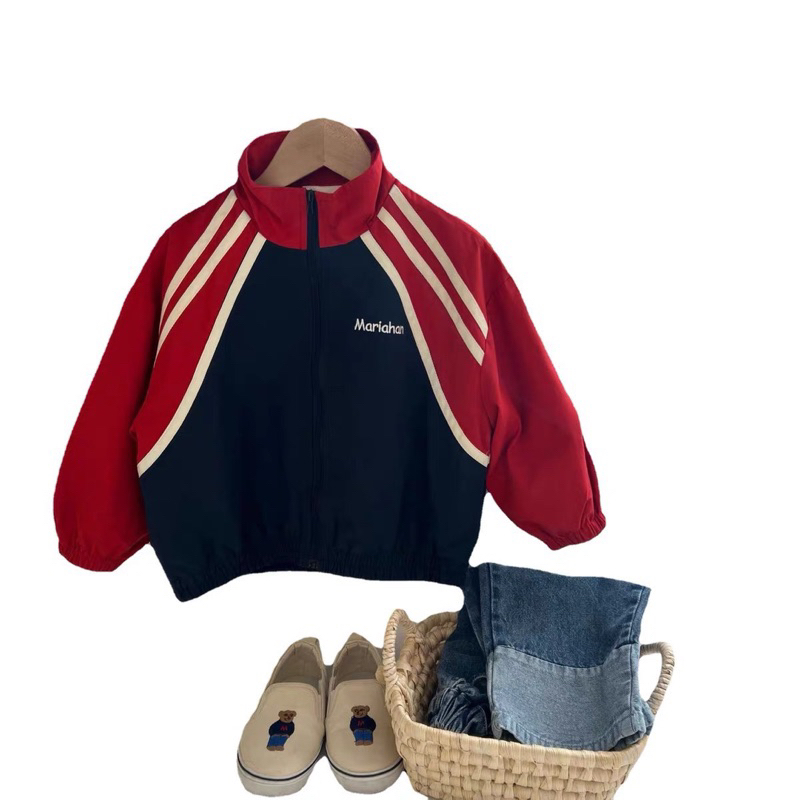 Áo gió tráng si hàng 2 lớp dành cho các bé 20-30kg