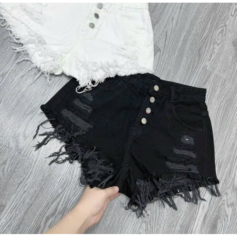 QUẦN JEAN SHORT RÁCH TUA RUA NÚC BẤM 4 NÚC MỚI