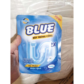 Bột thông cống 100gr Blue giúp thông chậu rửa bát lavabo, đường cống ống nước