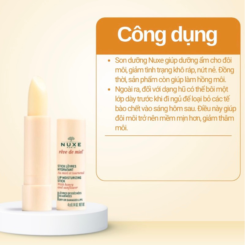 Son Dưỡng Môi Nuxe Reve de Miel 4gr - Made In France