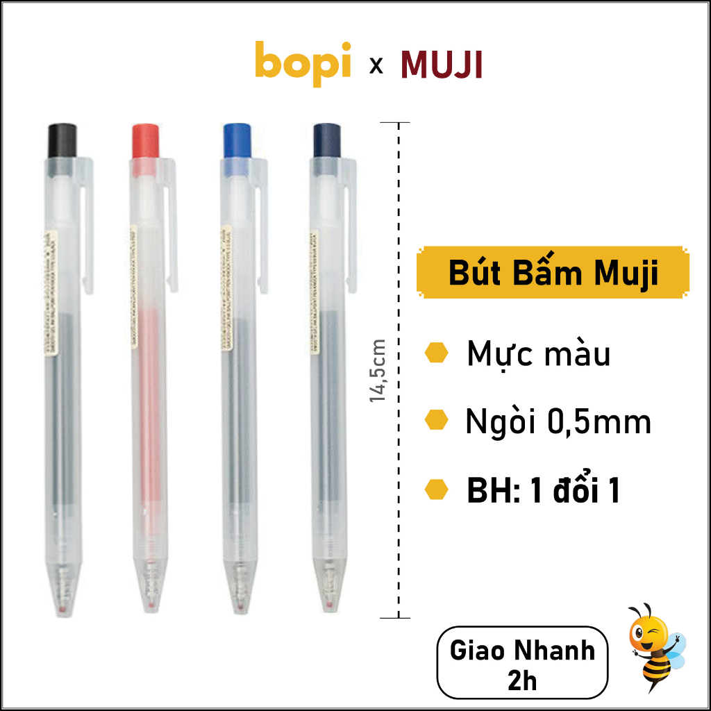 Bút bi bấm Muji ngòi 0,5 mm
