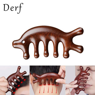lược gỗ đàn hương, dụng cụ mát xa da đầu, mũi mặt đa năng, hình con cá