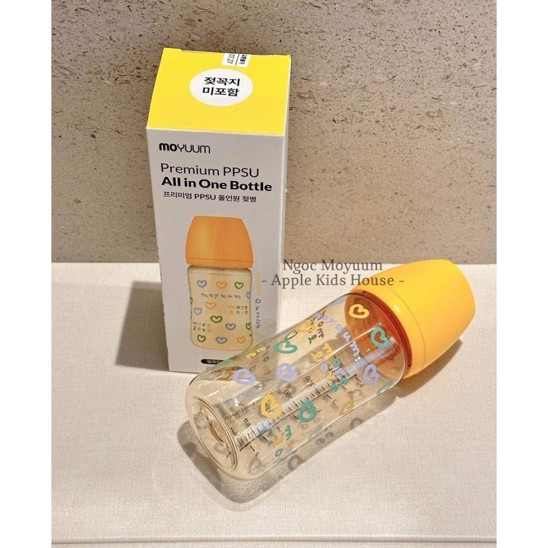 Bình sữa MOYUUM Trái tim Vàng và Tim đỏ 170ml/270ml