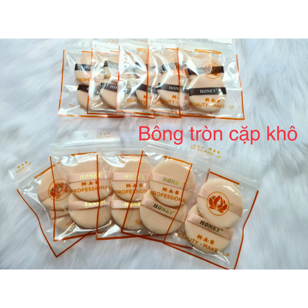 Bông phấn nén Honey M.A.B-Bông Phấn Trang Điểm