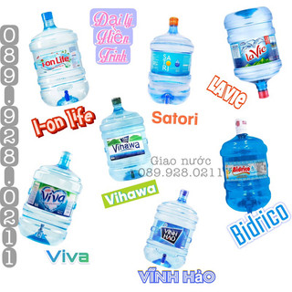 Nước đóng bình 20l - nước tinh khiết nước khoáng 20l - vihawa - ionlife - lavie - viva - bidrico - vĩnh hảo