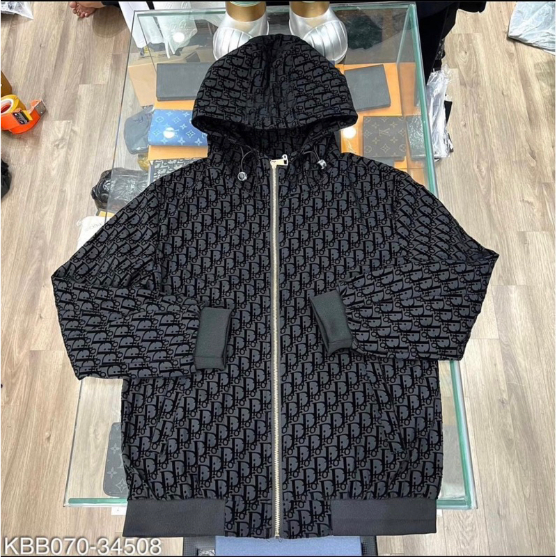 Áo khoác dior chất nhung in vân dập nổi,lót lông siêu ấm