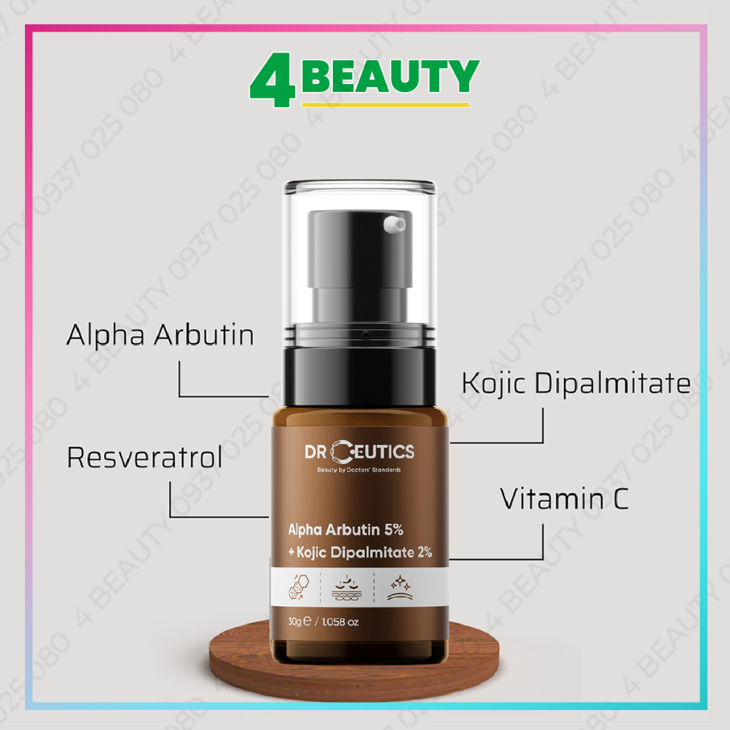 Serum DrCeutics Làm Sáng Da Mờ Nám Alpha Arbutin 5% Và Kojic Dipalmitate 2%