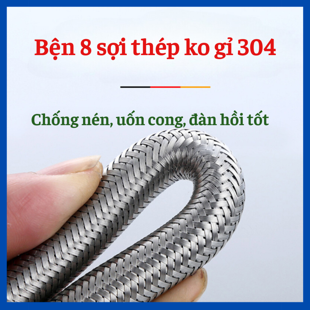 Dây cấp nước nóng lạnh, dây cấp nước vòi sen, dây cấp nước bồn cầu, dây cấp nước 30-40-60 cm.