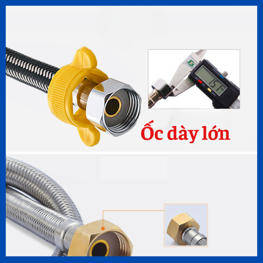 Dây cấp nước nóng lạnh, dây cấp nước vòi sen, dây cấp nước bồn cầu, dây cấp nước 30-40-60 cm.