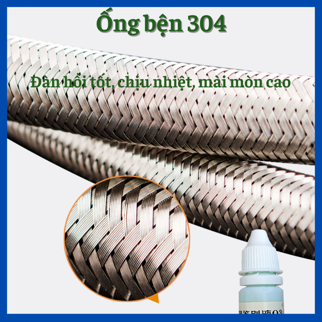 Dây cấp nước nóng lạnh, dây cấp nước vòi sen, dây cấp nước bồn cầu, dây cấp nước 30-40-60 cm.