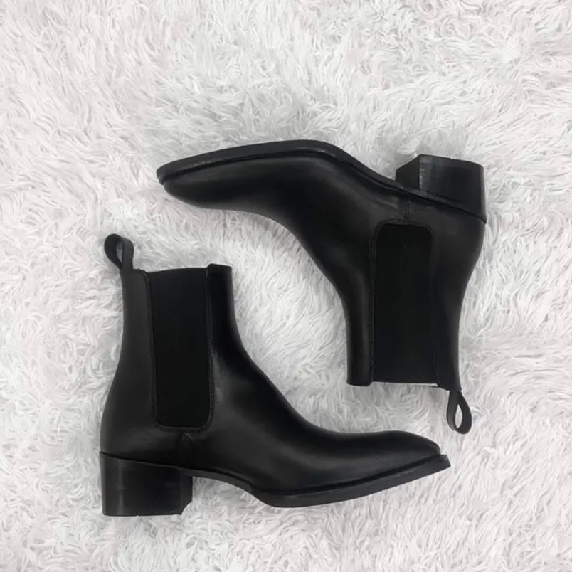 Giày Chelsea Boots Cô Lô Nhuê Da Bò Nguyên Tấm Nhập Khẩu Đế Gỗ Cao 5cm Bảo Hành 12 tháng