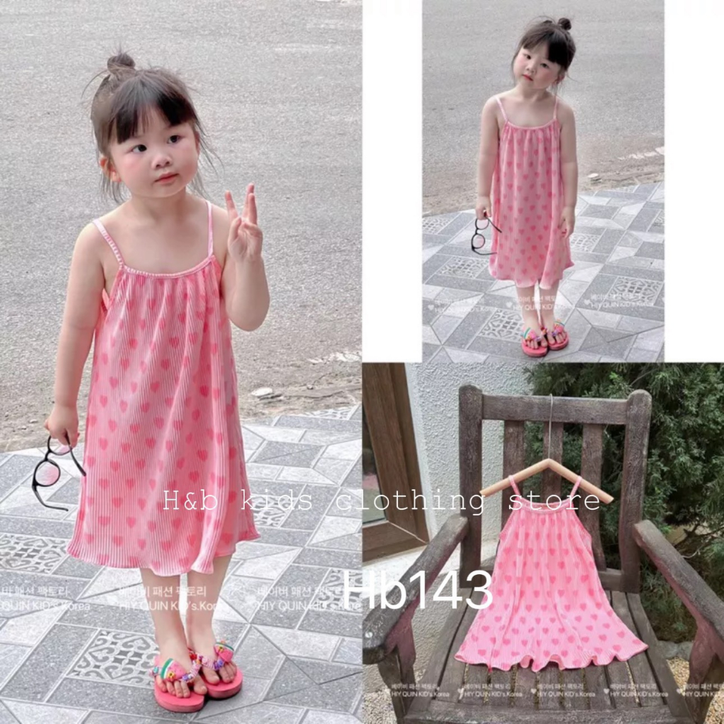 Váy bé gái, Váy 2 dây dập ly lạnh mềm mát cho bé 10-30kg