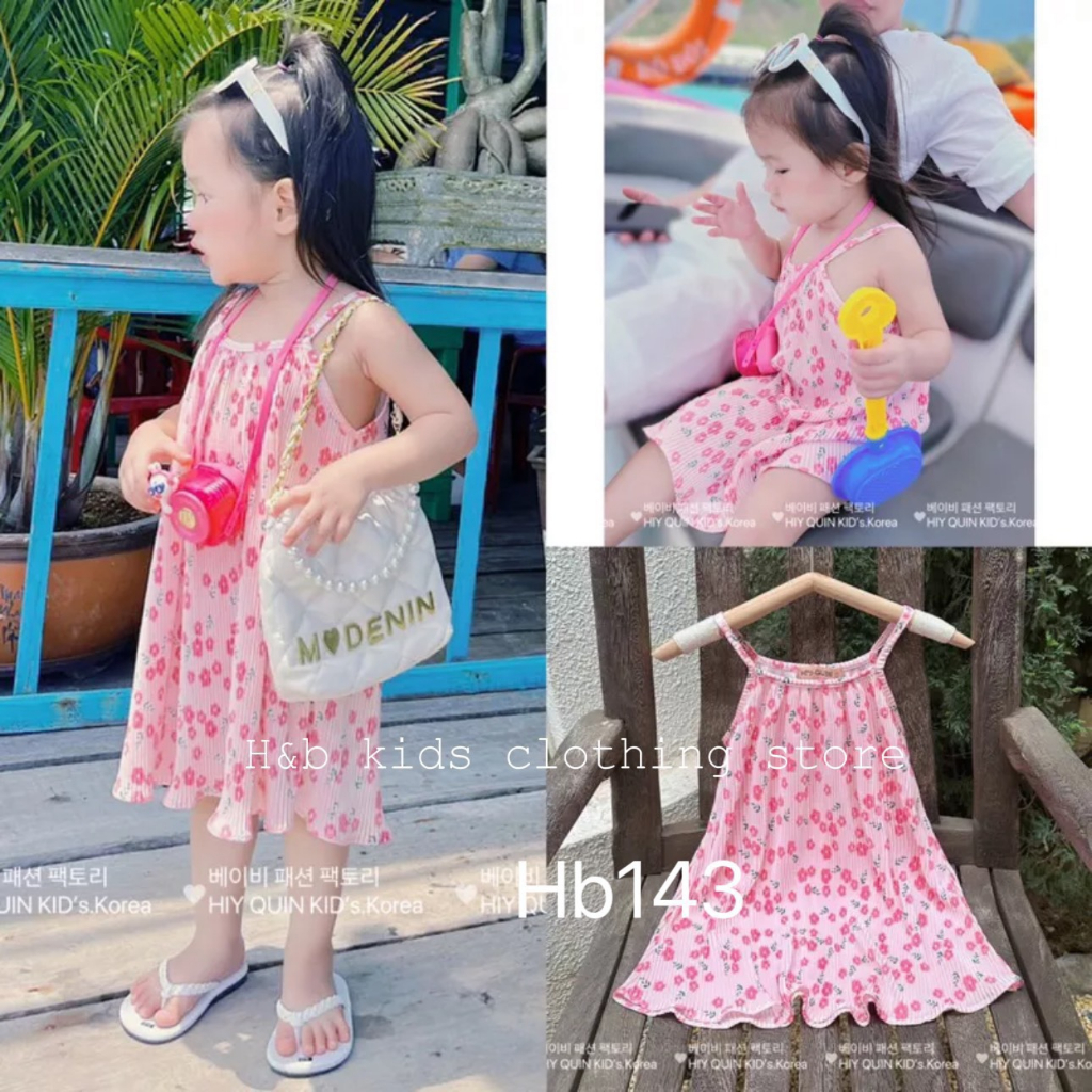 Váy bé gái, Váy 2 dây dập ly lạnh mềm mát cho bé 10-30kg