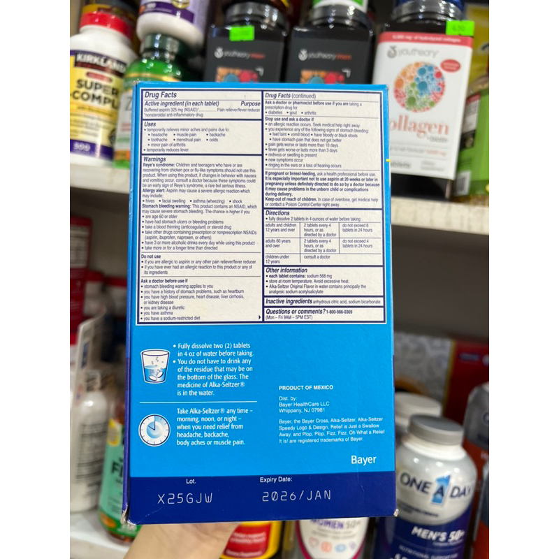 Viên sủi Alka Seltzer Mỹ giảm chứng khó tiêu